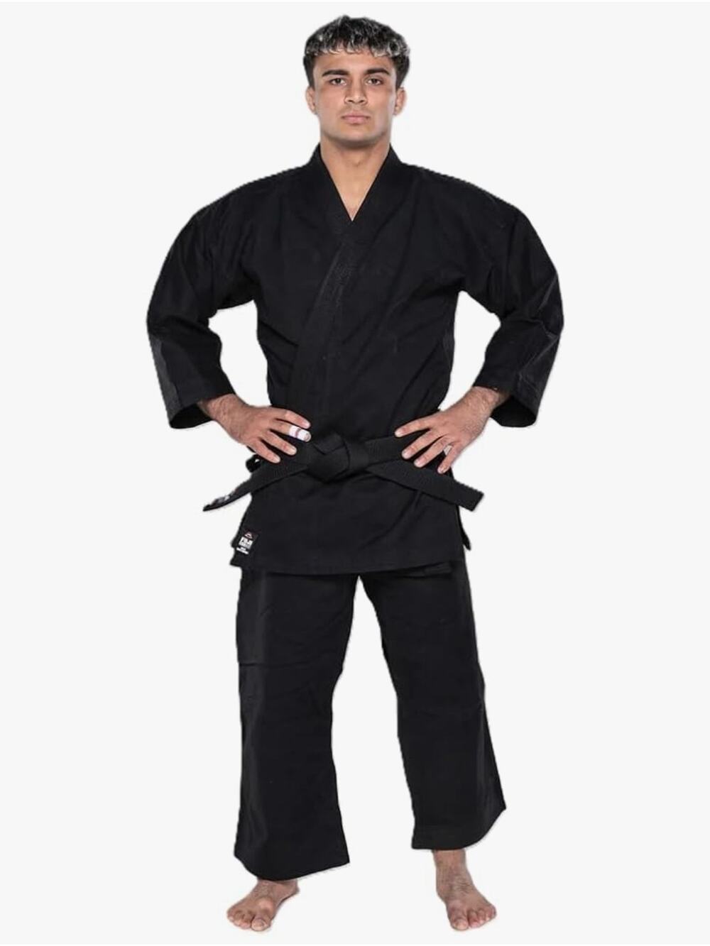FUJI Kaizen Karate Gi Uniform Black Size 5 100% Cotton Martial Arts Training